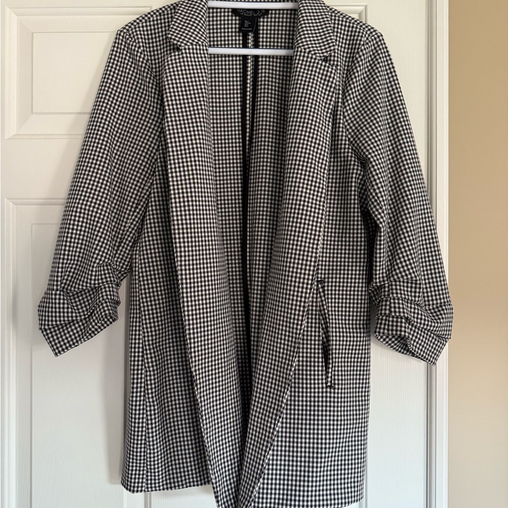Rachel Zoe Black and White Checkered Plaid Blazer